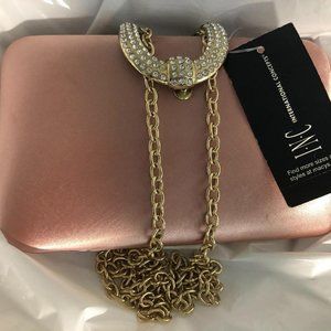 INC Blush Pink Party Danyele Satin Clutch Bag